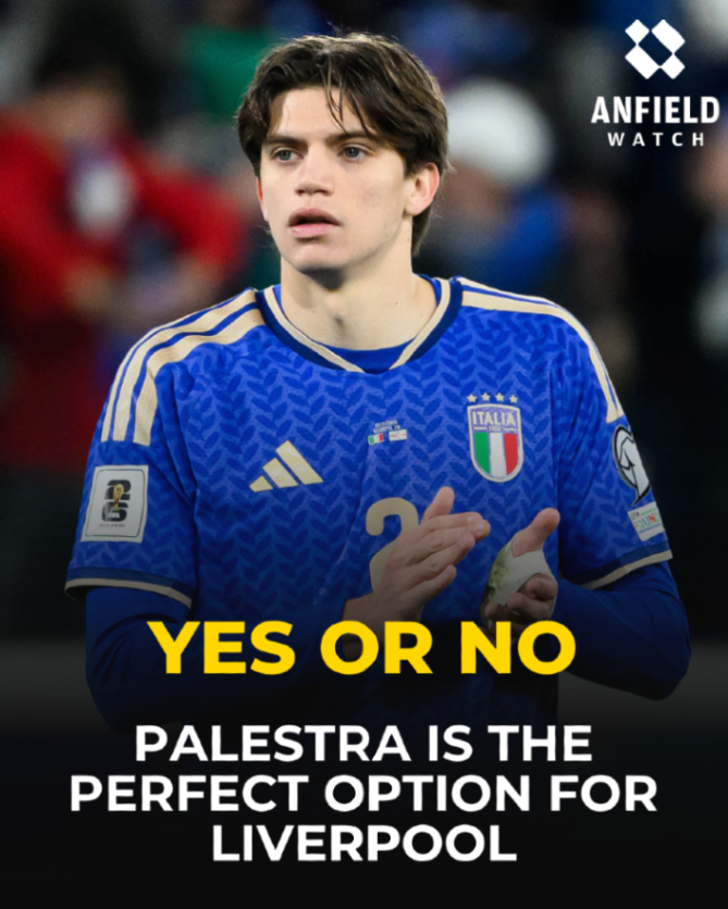 AnfieldWatch's tweet photo. Marco Palestra to Liverpool is a no brainer surely 🤔 https://t.co/BPwSnyvp66