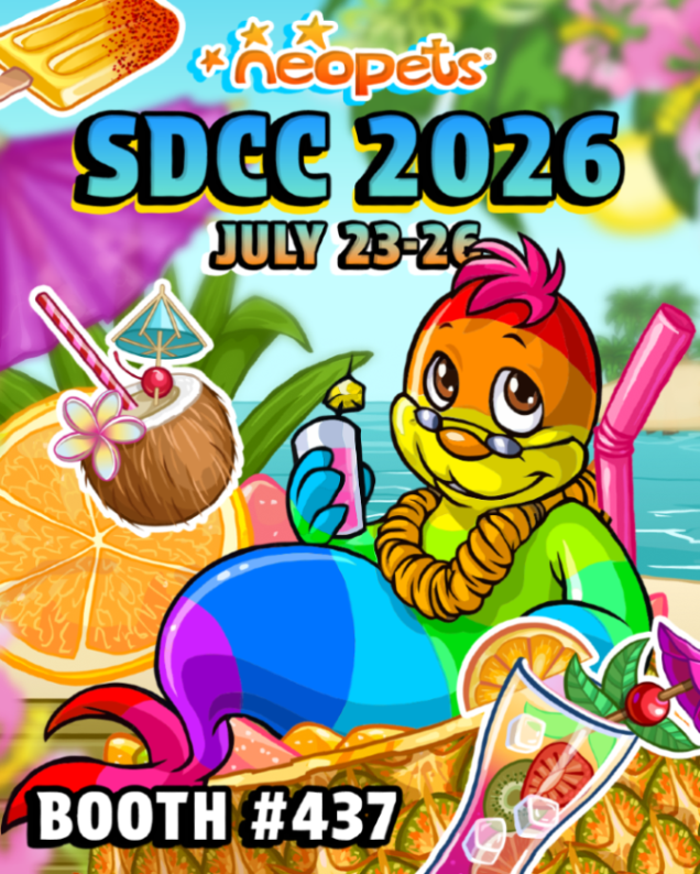 Neopets's tweet photo. Neopets is heading back to San Diego Comic-Con from July 23-26!  📅  Visit Booth #437 for an unforgettable start to your summer.

We'll be sharing more details in the upcoming weeks so keep your eyes peeled!

#neopetssdcc2026 #sdcc2026 https://t.co/HVczKFTUYW