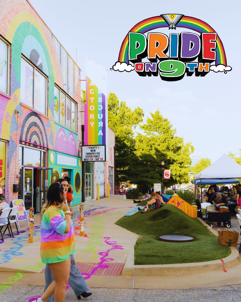 CompassOKC's tweet photo. Pride on 9th is happening Saturday, June 6th from 7-10pm! 🏳️‍🌈 Our neighborhood will be FULL of art, color, and fun!
https://t.co/kpW1M2rkuJ. https://t.co/WIj2UHYKba