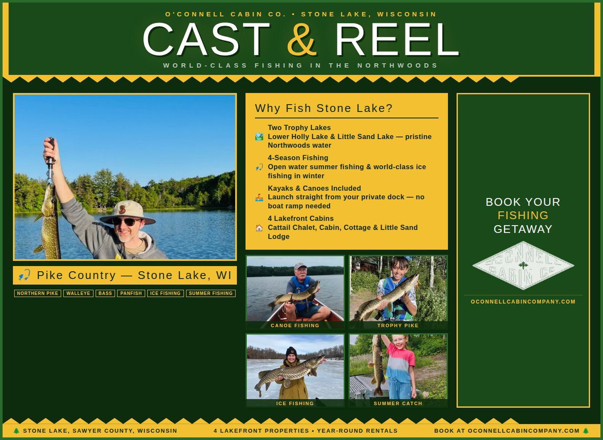 oconnellcabinco's tweet photo. 🎣The pike are waiting.
Stone Lake, Wisconsin — https://t.co/r28vtb63PL
#stonelakewi #northwoodswisconsin #fishingcabin #wisconsinfishing https://t.co/QIH6JwgG3L
