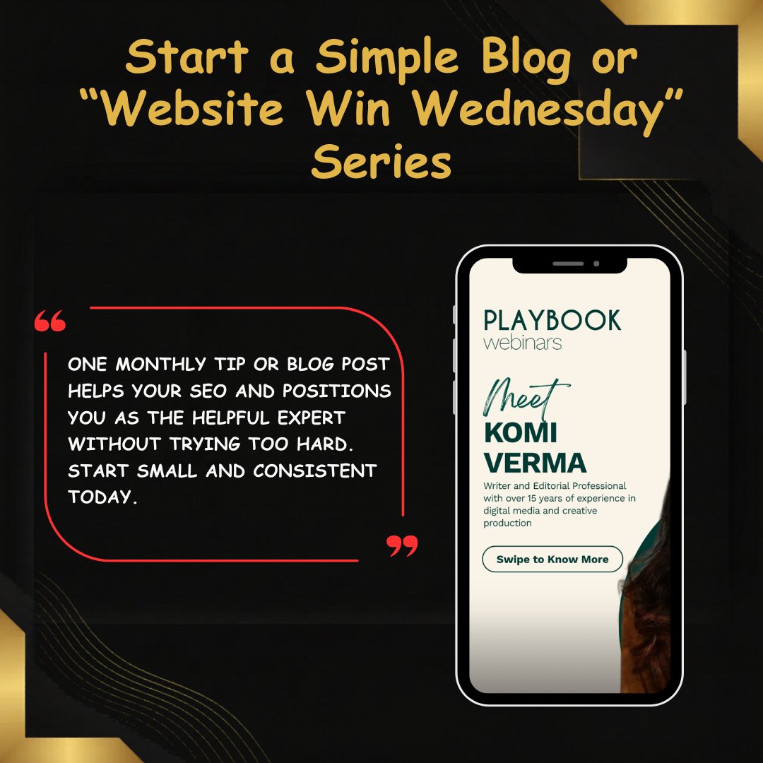 hopefinity0's tweet photo. Start a Simple Blog or “Website Win Wednesday” Series

One monthly tip or blog post helps your SEO and positions you as the helpful expert without trying too hard.

Start small and consistent today.

Quick win: Write one short 300–500 word post this week (example: “5 Things Killing Your Website Conversions”). Publish it and share it.

Drop a 🔥 if you’re starting your blog series or a 💬 if you want help with the first topic.

Quote to carry with you today:
“I have not failed. I’ve just found 10,000 ways that won’t work.” — Thomas Edison

Consistency beats perfection. This is how we build infinite hope for your business.

Who’s starting their first blog post this week? 👇

#Hopefinity #BloggingForBusiness #SEO #ContentMarketing #WebsiteTips #SmallBusinessGrowth