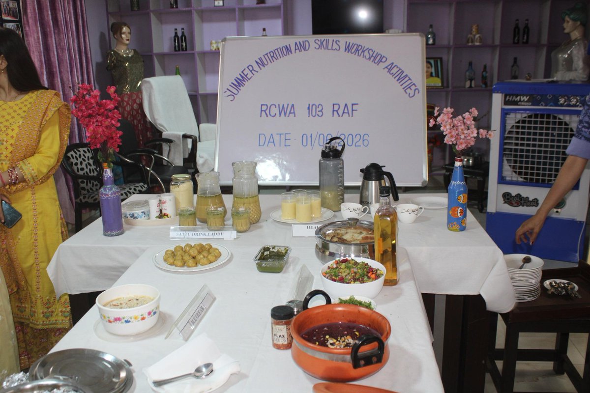103Raf's tweet photo. RCWA 103BnRAF, under the guidance of Smt. Akoijam Shaliya Devi, conducted“Summer Nutrition &amp; Skill-Up Workshop”on 1/6/26. Participants learned fruit preservation, healthy snacks, baking &amp; hydrating summer drink preparation, promoting nutrition, wellness and healthy living. https://t.co/VpXNXJLVHd