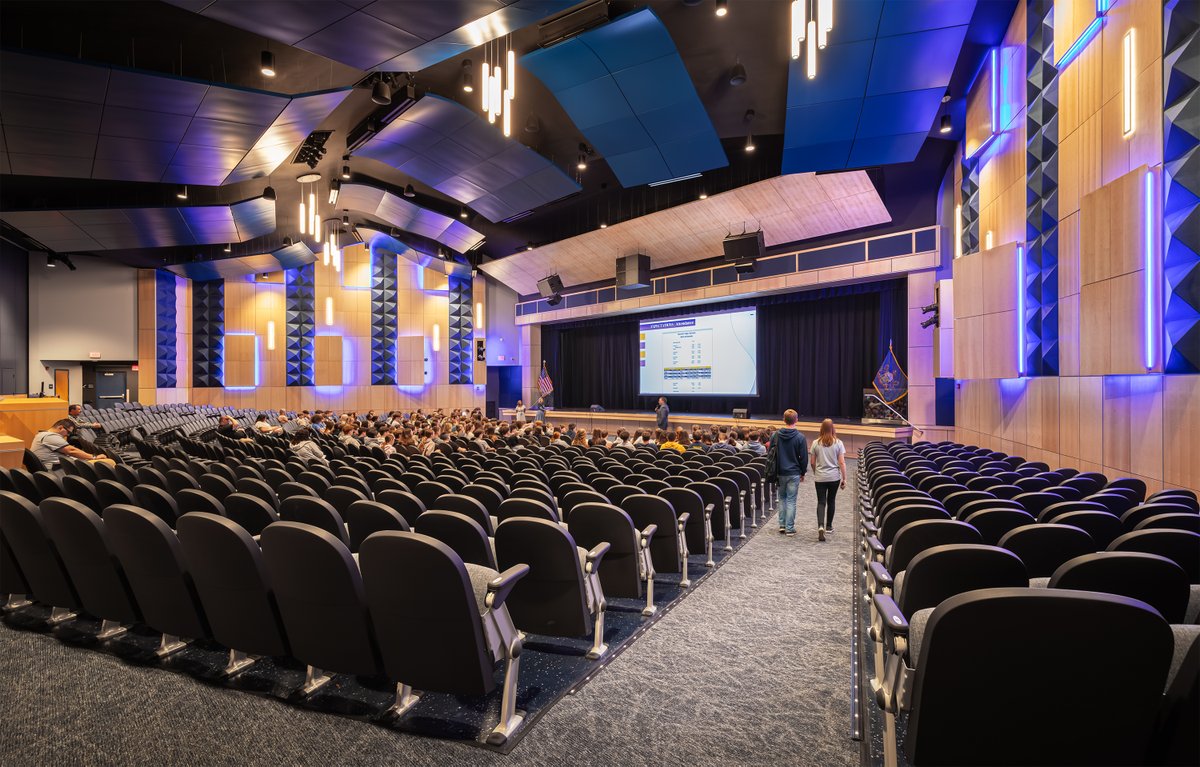DRAWCollective_'s tweet photo. The @NorwinSD High School Performing Arts Center was designed to reimagine the existing auditorium. The new center incorporates accessibility upgrades, A/V systems, and flexible LGI spaces. Visit the link to learn more about DRAW’s design details: https://t.co/FcoxHLVeLO https://t.co/WVa28bEQGl