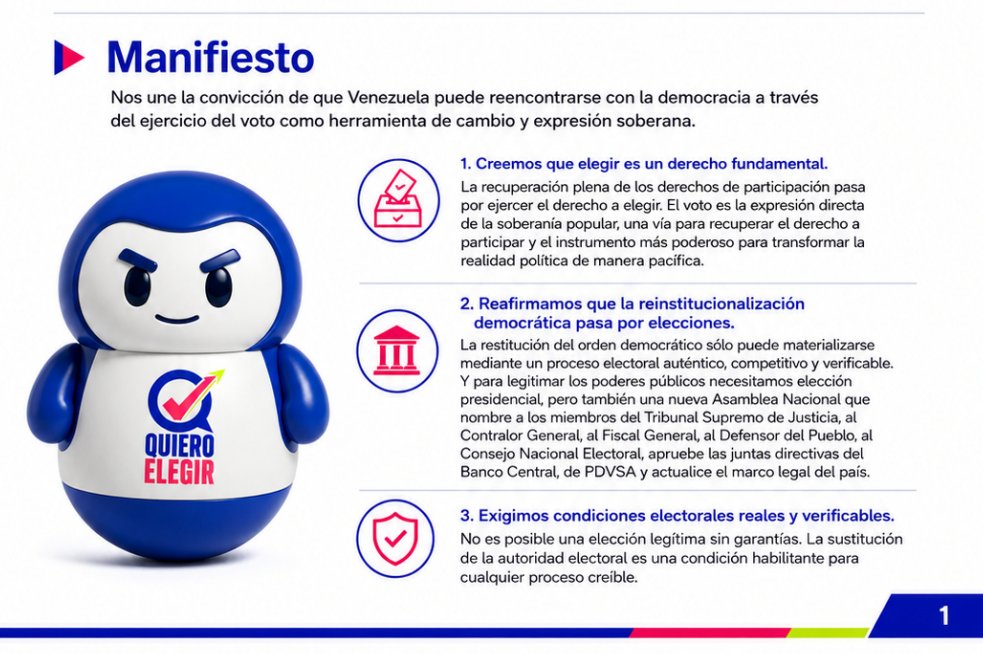 LuisCarlos's tweet photo. Hoy fue presentado #QuieroElegir, un movimiento de varias organizaciones sociales para exigir elecciones en Venezuela "con condiciones, garantías, legitimidad y cuanto antes". https://t.co/xioUlCRNe9
