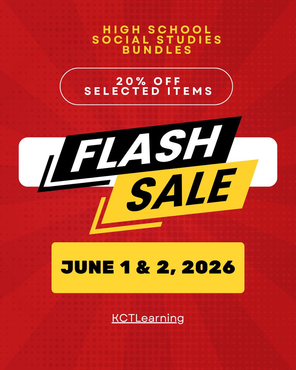 KctLearning's tweet photo. COURSE BUNDLE FLASH SALE!

June 1 &amp; 2, 2026 at our TpT site.

Save 20% on course bundles.

Help to prepare your students for finals this school year, then use them to prepare for your courses whether that be summer school or next school year.

#ata #bctf #onted #TpT https://t.co/THUq7n8921