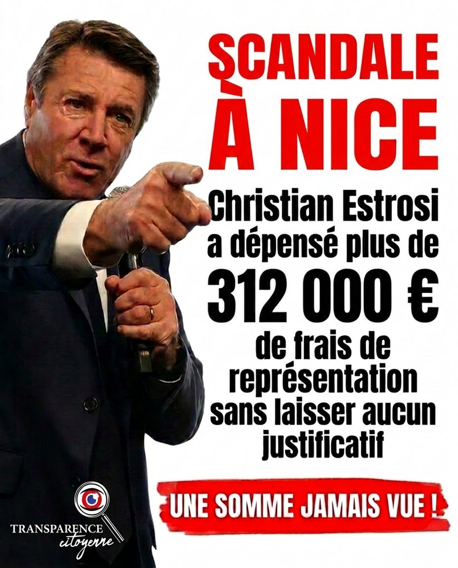 TransparenceCit's tweet photo. 🚨 SCANDALE À NICE : PLUS DE 312 000 € DE FRAIS D'ESTROSI SANS AUCUN JUSTIFICATIF ! 🚨

1/4
Depuis 2024, nous demandons sans relâche à @cestrosi de nous communiquer ses notes de frais. Face à son mutisme, nous avons récemment réitéré notre démarche auprès du nouveau maire et président de la Métropole, @eciotti (voir notre tweet précédent).

Ce dernier nous a répondu par un courrier officiel daté du 22 mai 2026. 
🧶👇