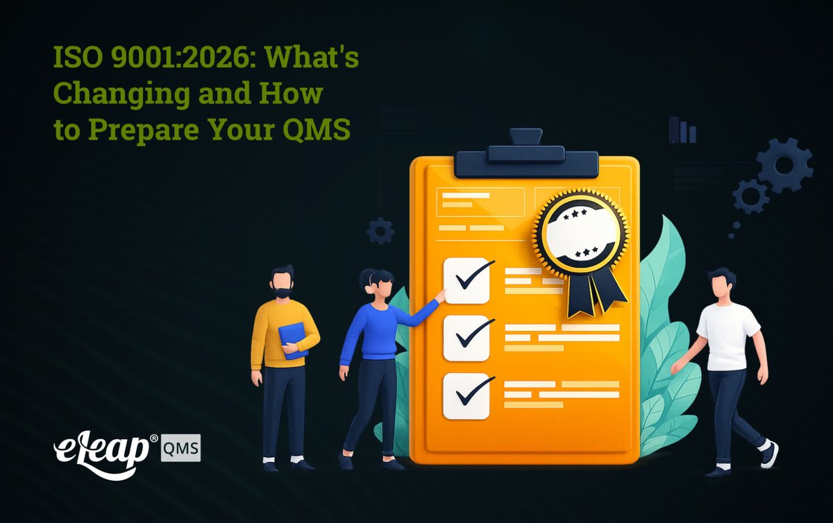 eLeaP's tweet photo. ISO 9001:2026 is not a structural overhaul. It is five targeted clause updates — and three of them generate evidence that most QMS platforms...
#ISO9001 #ISO90012026 #QualityManagement #QMS #Compliance #AuditReady #DocumentControl #LifeSciences #MedicalDevice #Manufacturing https://t.co/DNB4IsuKOu