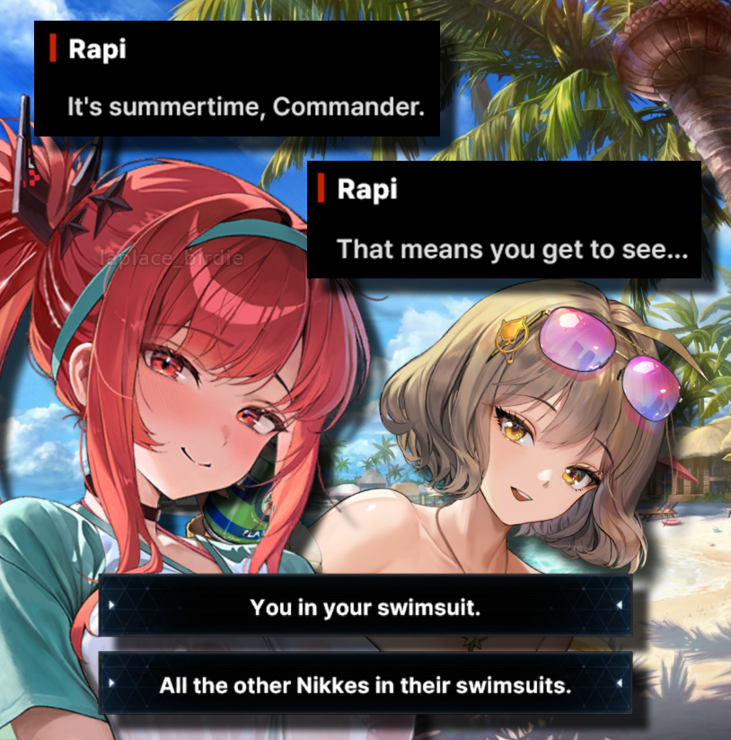 Red Rapi Summer summer is starting, commander. you know what that means? 👀 i think rapi ...