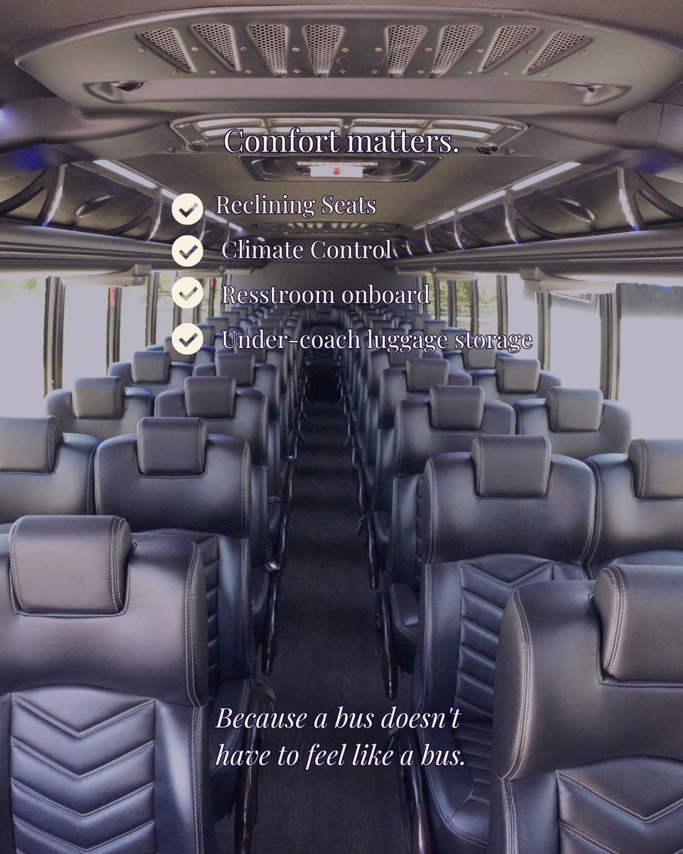 PureLuxuryTrans's tweet photo. Keep your large group together, comfortable, and on schedule with our 56-passenger motor coach. 

Transportation: the challenge — or solution. https://t.co/UbeRK4IO6g