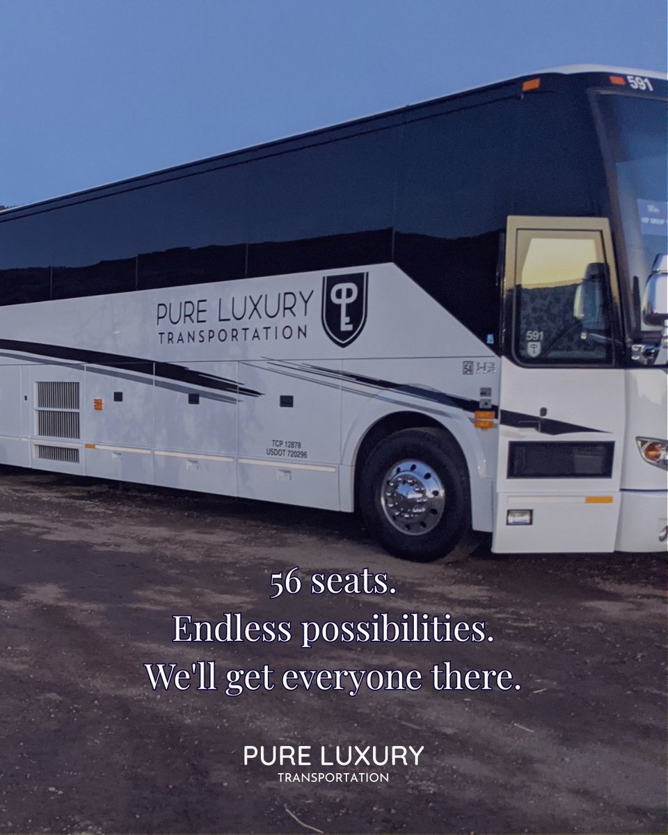 PureLuxuryTrans's tweet photo. Keep your large group together, comfortable, and on schedule with our 56-passenger motor coach. 

Transportation: the challenge — or solution. https://t.co/UbeRK4IO6g