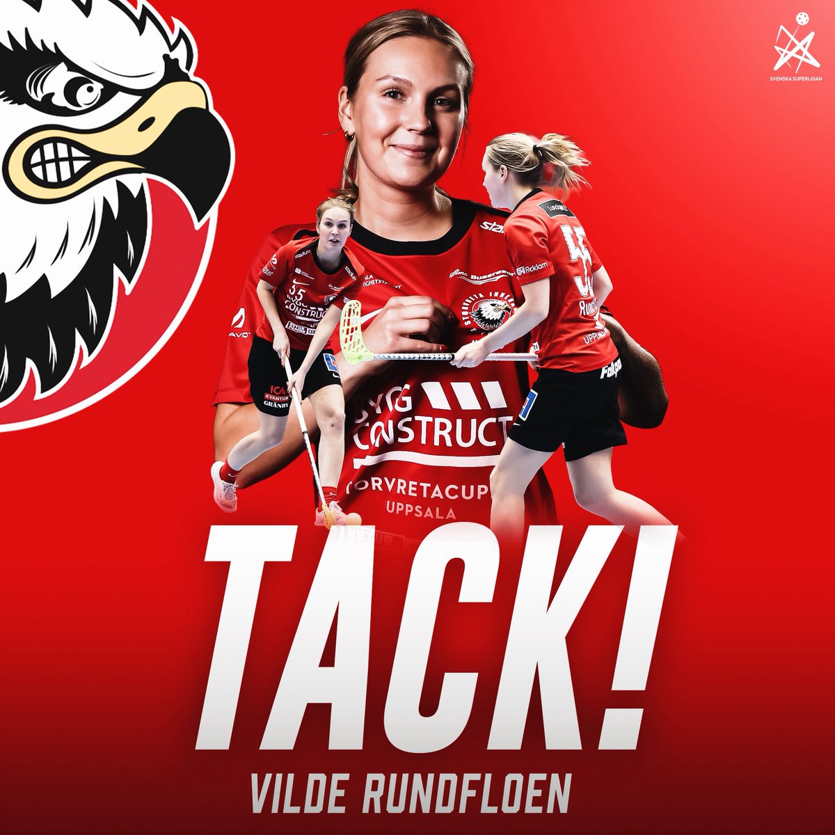 StorvretaIBK's tweet photo. Tack för allt Vilde Rundfloen 🦅❤️
Då det är dags för studier utomlands blir det inte spel med Storvreta IBK kommande säsong, vi önskar all lycka till framöver🙏
#viärvreta #SSLse #innebandy #ViÄlskarInnebandy https://t.co/64OP6BfAur