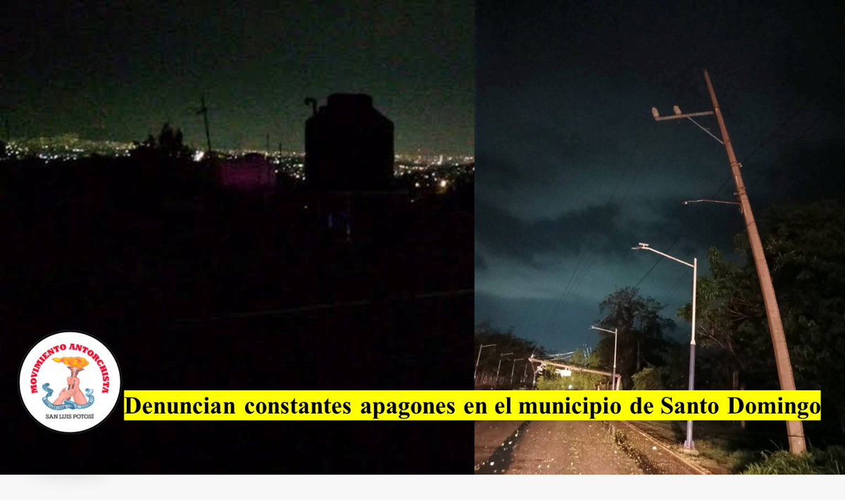 Antorcha_SLP's tweet photo. Denuncian constantes apagones en el municipio de #SantoDomingo, #SLP

https://t.co/NysAIx9AUn https://t.co/Om3f6SfajD
