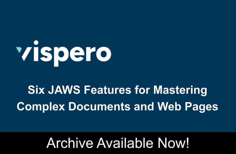 FreedomSci's tweet photo. Working through complex web pages, PDFs, Word documents, or PowerPoint files? This webinar archive highlights six JAWS features that can help you navigate challenging layouts more efficiently and better understand the content you’re working with.

Explore features designed to make navigating tables, forms, images, and dense page structures easier across the web and documents.

Access the webinar: https://t.co/mvBYWp1bjL

#VisperoTraining #JAWS