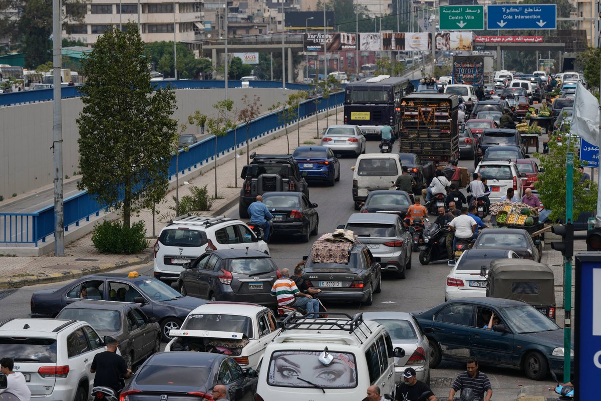 AJEnglish's tweet photo. Photos: Traffic piles up as residents flee Beirut’s southern suburbs

🔴 LIVE updates: https://t.co/Li83azSERl https://t.co/S0uqCCLqf3