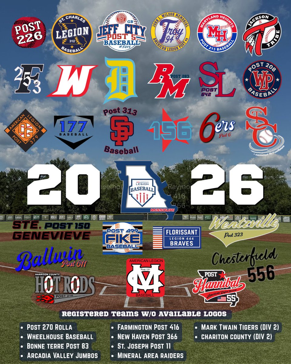 MOLegionBall's tweet photo. ⚾ The 2026 Missouri American Legion Baseball season is officially underway!!
From 15U to 19U, we're looking forward to following the players, coaches, and programs that make Legion Baseball special!

#MissouriLegionBaseball #LegionSeason https://t.co/lgukPZcV1D