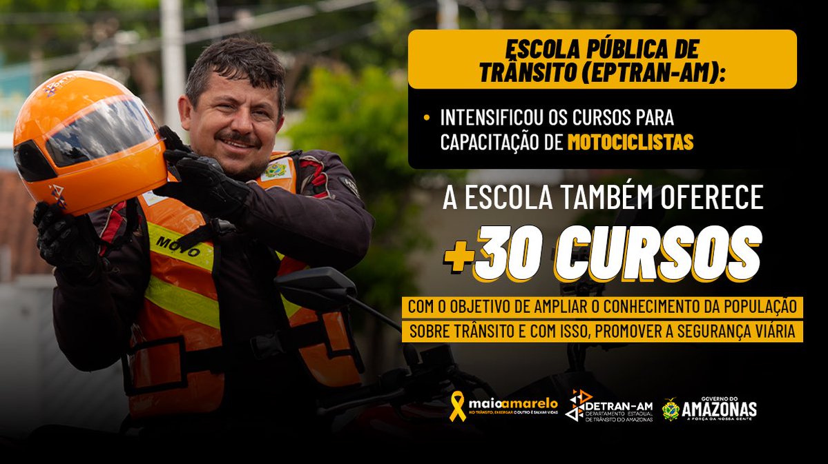 DetranAmazonas's tweet photo. 📲 Para mais informações, acesse: https://t.co/werIk72zty

#DetranAM #GovernoDoAM #EducaçãoNoTrânsito #MaioAmarelo https://t.co/J6wcSLxKpz