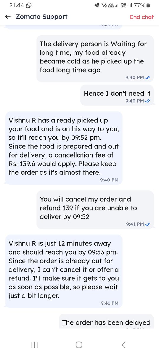 SjaySaha's tweet photo. @zomato @albinder You people are absolute mess and disgusting... I paid and I have been threatened that money will be debited if I not take the order.. bloody frauds @zomatocare https://t.co/c0U6Yg2EN6