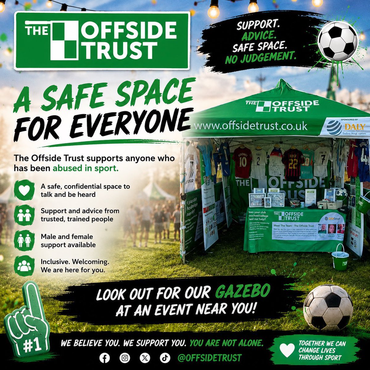 arber_boy's tweet photo. On Saturday I take our @OffsideTrust stand and new safe space to the @aylsham_fc tournament for the Saturday. Lots of info on our work, lots of iconic signed shirts for pictures and a great raffle to win one of three great prizes. All details on the attached posters. https://t.co/kU6xDMk63e