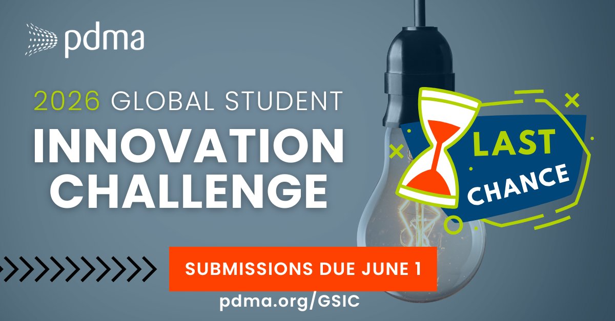 PDMAIntl's tweet photo. 📢 TODAY IS THE DAY!!

Students, the Global Student Innovation Challenge 2026 submissions are due in by the end of the day today, June 1, 2026!

Get your submissions in NOW: https://t.co/F9uilXSaHB

#Innovation #StudentChallenge #PDMAIgnite https://t.co/okZzPo6XfV