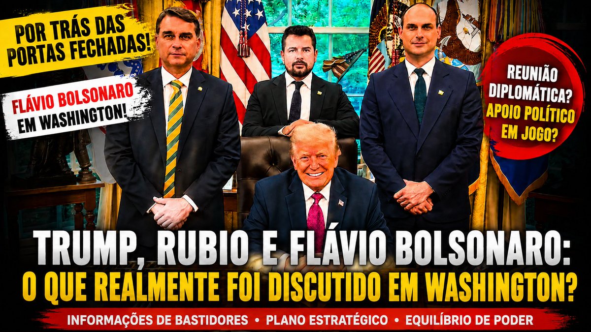 PressLA_'s tweet photo. O que Trump, Rubio e Flávio Bolsonaro discutiram em Washington? Diplomacia, apoio político ou um plano muito maior? Os bastidores estão aqui!
https://t.co/zcml2xsbdy
#eua #usa #brasil #noticias #urgente #trump #rubio #bancomaster #flaviobolsonaro https://t.co/VBIUFwYhZ5