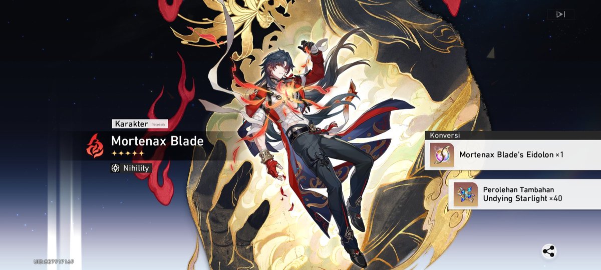 Proxxyannaa's tweet photo. 74 tiket kuning, 52k stellar jade, aku all in ke bladiee, kalah rate off sekali, sisanya ini ><
Aku sayang blade🩷🩷🩷
#HonkaiStarRail https://t.co/KkO7Vw8EL0