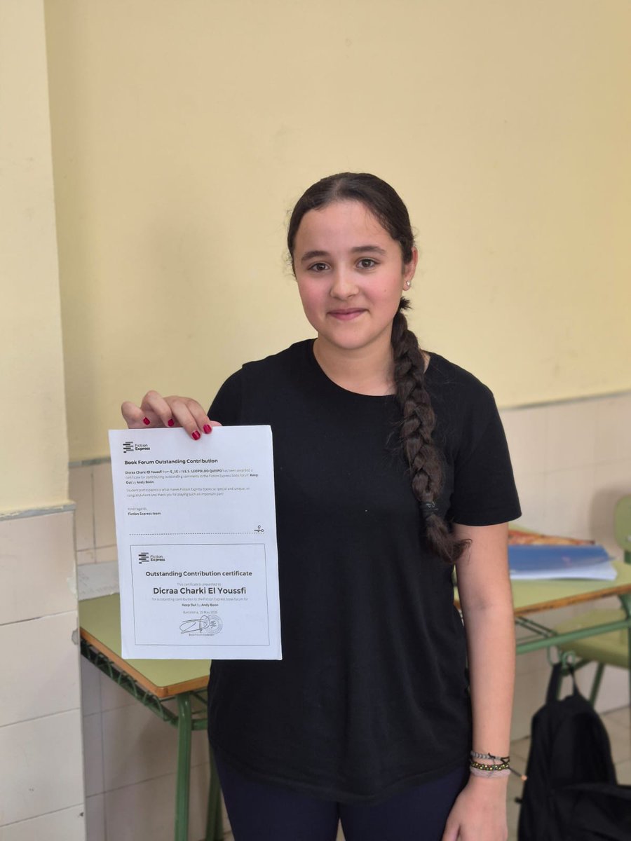 ieslqueipo's tweet photo. 🏆 Yunes y Amira (3ºA) y Dicraa (1ºG) han recibido el certificado Outstanding Contribution de Fiction Express por la calidad de sus intervenciones en el foro en inglés.¡Enhorabuena! 👏🇬🇧#FictionExpress #IESLeopoldoQueipo #OrgulloQueipo https://t.co/s6c8Fumzcj