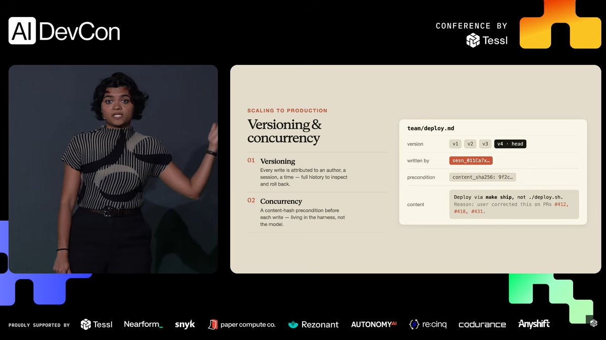 ainativedev's tweet photo. Lamis Mukta (@lamismukta), Member of Technical Staff at @AnthropicAI, has just taken the stage at AI Native DevCon.

Memory has become a core building block for AI agents.

But what happens when memory isn't enough?

Lamis is exploring a fascinating idea: dreaming. A process that helps agents curate, prune, and learn from their memories to improve performance over time.

Watch live:
https://t.co/W7a8kHJ7Ix

Register now for virtual session to stay updated:
https://t.co/uU8vvK0hux