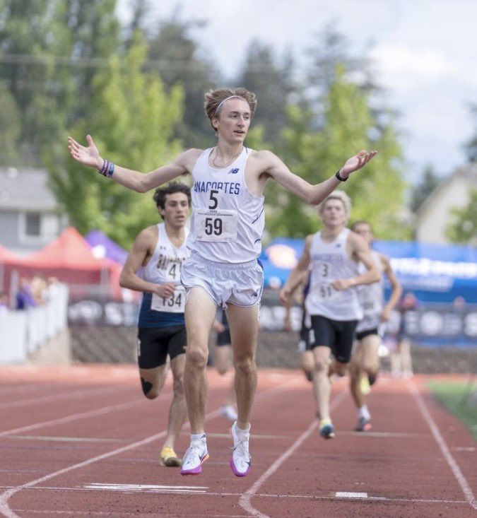 SkagitPrep's tweet photo. Prep Track and Field

2A WA State Championships

Boys:

Anacortes Boys win their 3rd consecutive State Title!

Individual Champions:
400m- Austin Duchene (AHS) 48.98

800m- Dylan Rowell (AHS) 1:51.45

1600m- Dylan Rowell (AHS) 4:03.65

3200m- Dylan Rowell (AHS) 8:50.12

4x400m Relay- Anacortes 3:18.47 (Duchene, Rowell, Maverick Ball, Ryder Sill)

Rowell set meet records in the 800m and the 3200m. The relay team also set a 2A State record. 

Other Anacortes State Placers:
800m- Maverick Ball - 3rd

1600m- Maverick Ball - 3rd

200m- Austin Duchene - 4th

4x100m Relay - Duchene, Sill, Gunner Willoughby, Kelt Morgan - 3rd

High Jump- Spencer Roberts - 4th @wspency08 

High Jump- Lucas Roberts - tie 5th @roberts_lu1726 

State Placers for Burlington-Edison:
200m- Evan Forthun - 3rd @Evan_Forthun 

400m- Evan Forthun - 5th

4x400m Relay: Forthun, Jensen King, Wyatt Brown, Landon Stallings - 6th

1600m- Caleb Hawkins - 6th

High Jump - Dylan Dempsey - tie 5th

Girls:

Individual Champions:
Javelin- Elliot Davis (AHS) 135-09

Other State Placers:
Triple Jump- Teagan Littke (AHS) 8th

4x200m Relay- Rowan Myers, Elliot Davis, Maryn Gates, Marlo Olson (AHS) 8th