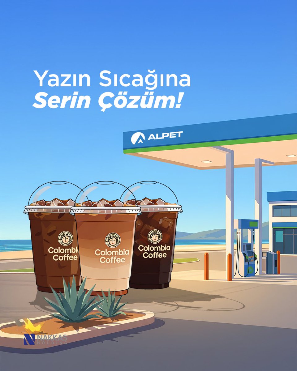 AlpetTurkiye's tweet photo. Yolculukta termometreler yükselirken, serinlemek için en lezzetli durak burası! ❄️ Alpet istasyonlarındaki Colombia Coffee’nin buz gibi soğuk kahveleriyle yazın sıcağına kısa bir mola verin, yolunuza ferah bir enerjiyle devam edin. 

#Alpet #ColombiaCoffee #YazınSerinÇözüm #SoğukKahve