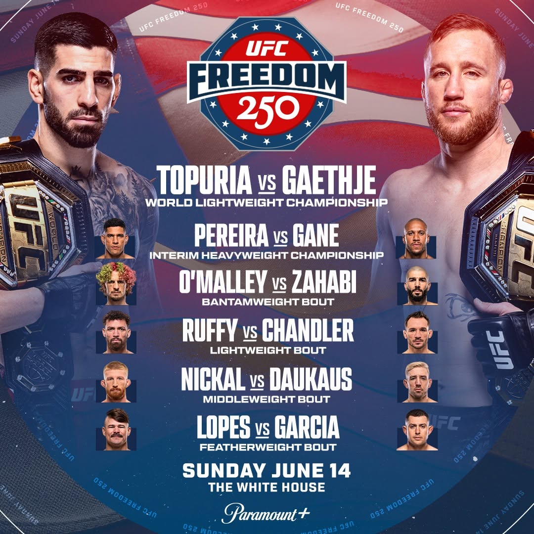 eusabodeufc's tweet photo. UFC White House &amp; FIFA World Cup

Esportivamente é o maior mês de Junho da história? https://t.co/b4tWRD4JF7