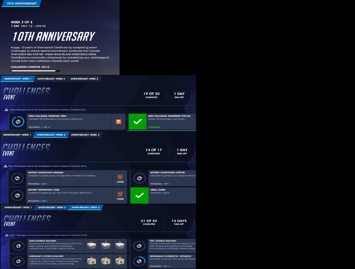 DTM_Ace's tweet photo. @aaronkellerOW @PlayOverwatch 

Can you make it make sense?   A lot of players are unable to properly complete the challenges.  And many are upset.  We would appreciate some update to this issue.  Thank you! https://t.co/yA07Pq5O0P