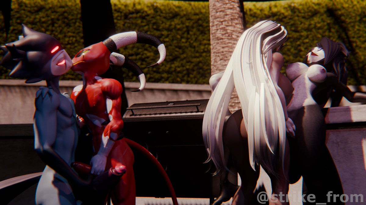 strike_from's tweet photo. Birthday cookout (4/5) 
Comm for hiroshi
Models by @Chocoscorner and @BySamzan https://t.co/Bytxeh2fOl