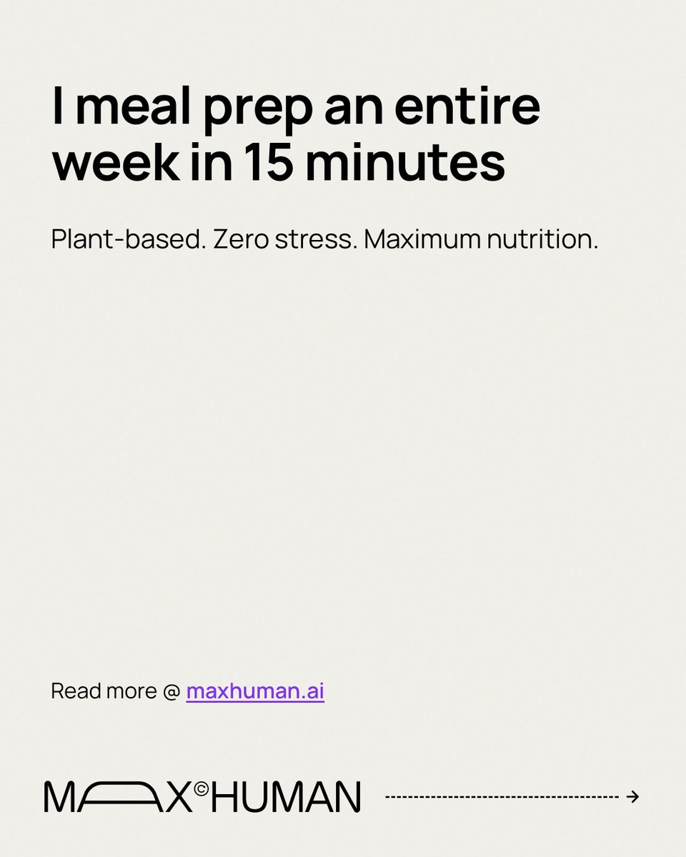 themaxhuman's tweet photo. My 15-minute plant-based meal prep covers the entire week. Secret: parallel cooking at 425°F while prepping cold items. Quinoa + roasted chickpeas + overnight oats + tahini dressing = 5 days of meals ready. https://t.co/7KCtSbku0g