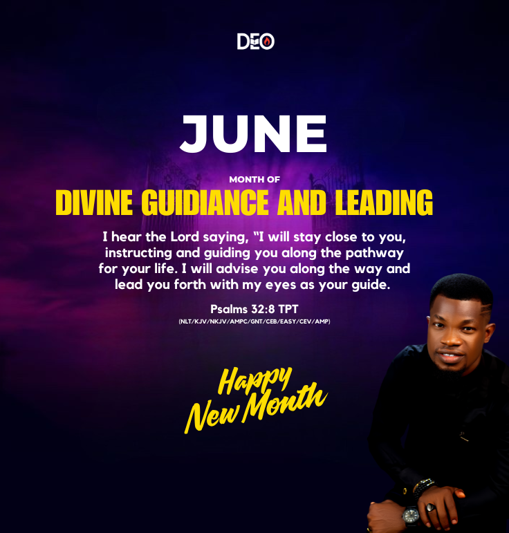 thisis_deo's tweet photo. Happy New MONTH

There is Divine LEADINGand GUIDANCE into MUCH MORE this JUNE!

Plug into with TOTAL SUBMISSION, allowing GOD LEAD YOU. https://t.co/IOfVLhqBna