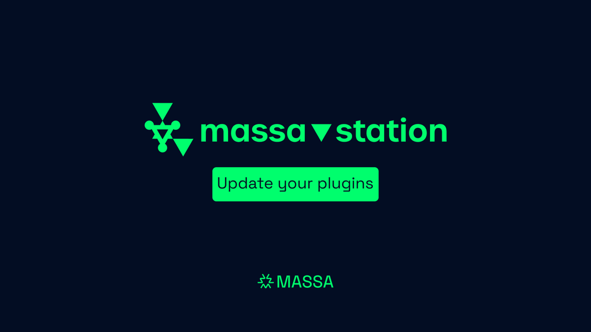 massachain's tweet photo. Update your plugins on Massa Station

We've just released updates for the Massa Wallet and Local DeWeb Provider plugins.

If you're running a DeWeb provider, please update your server to the latest version.

We also recommend that all users update their plugins in Massa Station to benefit from the latest improvements. 
The changes include minor fixes and stability improvements.