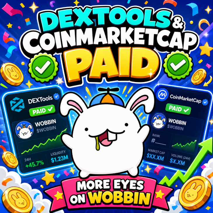 wobbin_sol's tweet photo. DEXTools and CoinMarketCap are PAID🐰✅

Wobbin is officially moving through the big doors now

More updates are coming
More eyes are coming

CA: 4bhZ15bFqLNzdqWWN1Czkzi1SUKYZeCVAzit1qbdpump https://t.co/kqQieZHRom