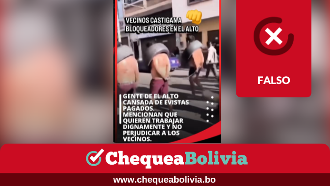 ChequeaBolivia's tweet photo. 🚨 Este video no muestra a vecinos de El Alto castigando a bloqueadores 
❌ Las imágenes fueron grabadas en la comunidad de Salcedo, en Cotopaxi, Ecuador, cuando tres presuntos delincuentes fueron castigados por los vecinos al intentar robar un camión. El video fue publicado por Radio Universal de Guayaquil, el pasado 3 de marzo. 
👉 Fuentes: Radio Universal de Guayaquil 
https://t.co/5URtGuqE79 
#ChequeaBolivia #EsFalso