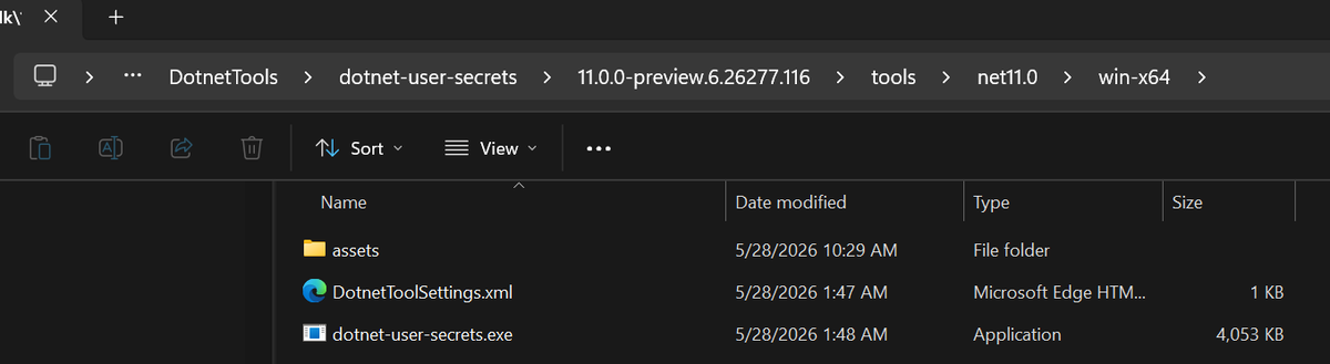 DamianEdwards's tweet photo. In the latest daily builds of the #dotnet CLI, the bundled tools dotnet-user-secrets, dotnet-user-jwts, &amp; dotnet-dev-certs are now native AOT published! This is part of wider work to start native AOT'ing parts of the dotnet CLI to improve startup performance. https://t.co/0DIFVzfkuA