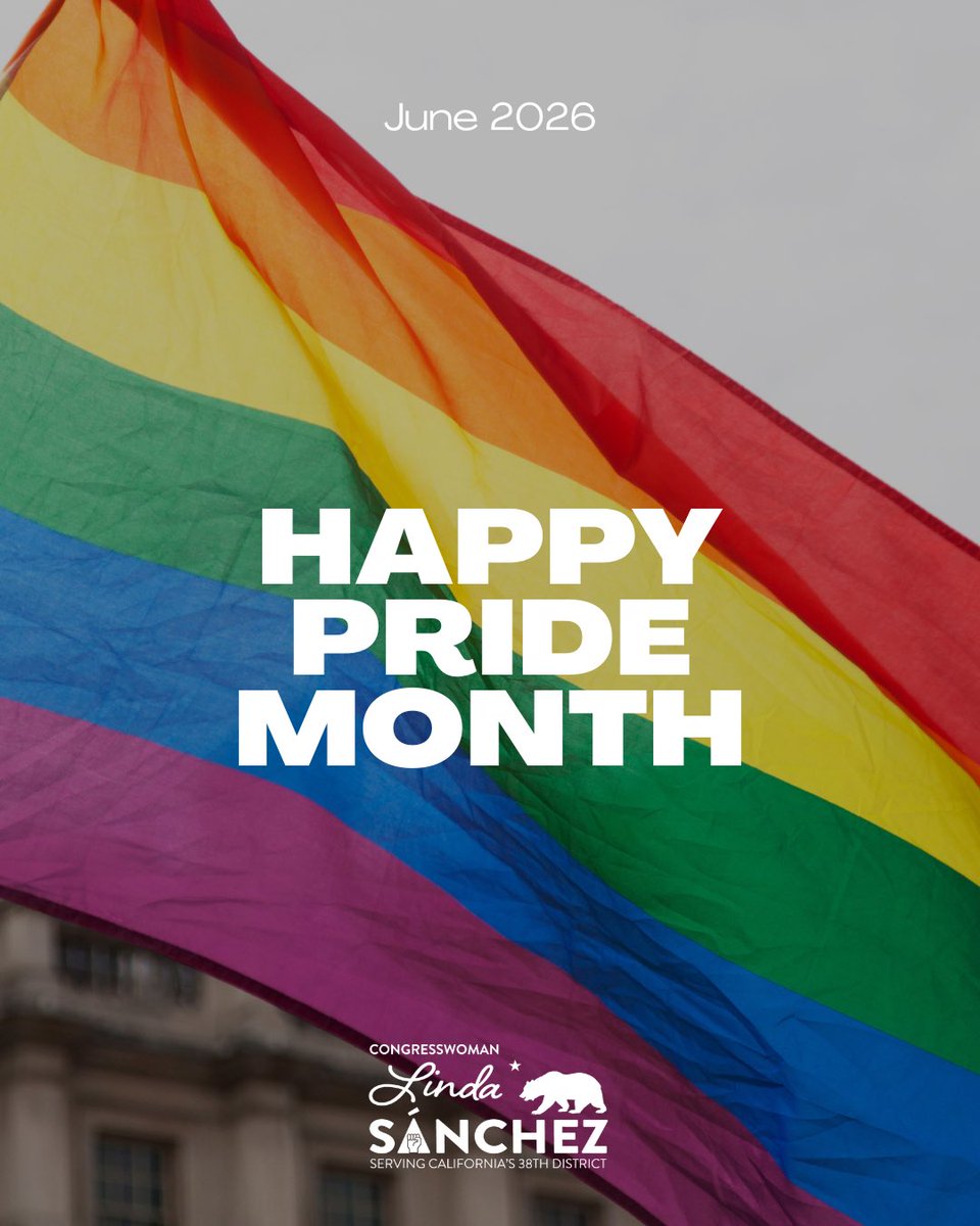 RepLindaSanchez's tweet photo. Pride Month is about celebrating the freedom to be yourself and to love who you love.
 
I'm proud to stand with the LGBTQ+ community in Southern California and across the country as we continue the fight for equality, dignity, and opportunity for all. https://t.co/VTkKIao1VP