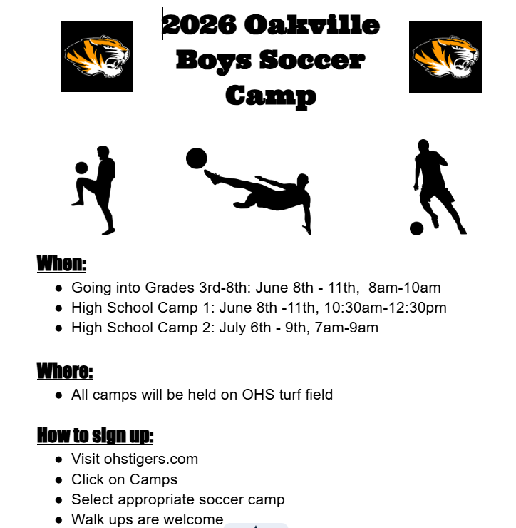 WAOS_Tigers's tweet photo. Youth Camp &amp; HS Camp 1 start next week, sign up today! https://t.co/mIHm8osDAk