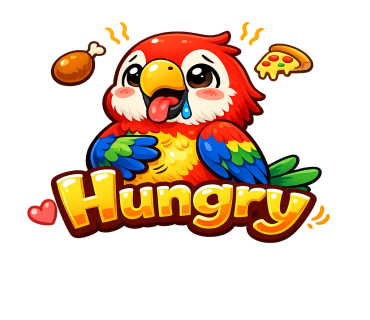 StudioKai_Stamp's tweet photo. The colorful parrot “Hungry” sticker is perfect for saying you’re starving.  
A bright and cheerful way to say “I’m hungry!”
https://t.co/Bdv46IiQlY
#LINEsticker #LINEstickers #StickerArt
#CuteArt #AnimalArt #ArtistOnX https://t.co/fRROWIX5yM
