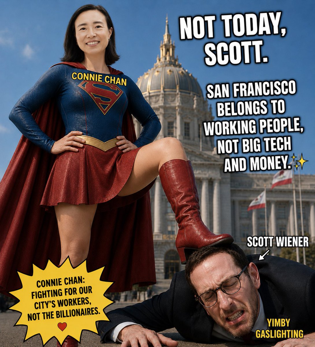 carlatcole's tweet photo. Connie for the people ✊

@Scott_Wiener @conniechansf https://t.co/24AnVfftCP