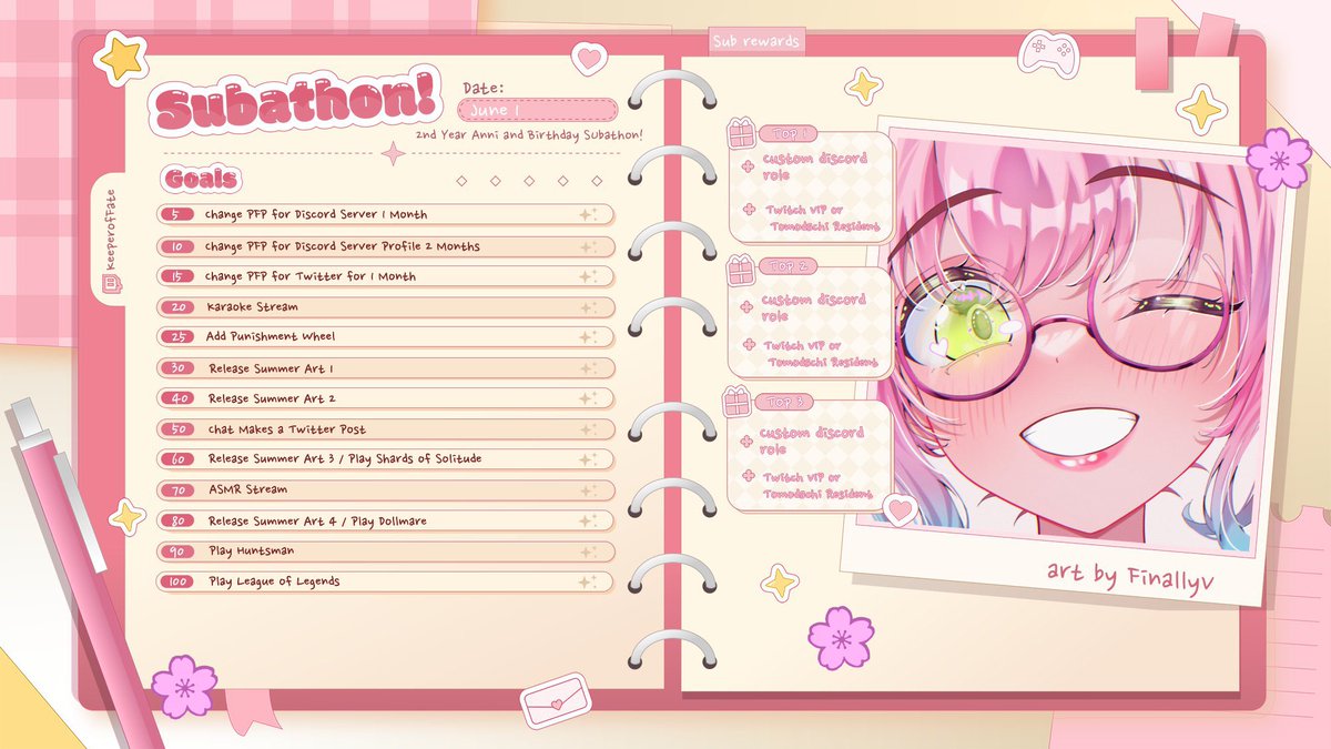 Keeperoffate29's tweet photo. Today is the day! My 2 year anni and bday subathon begins! I'm so excited to have fun with y'all! I will post this week's schedule momentarily! Love you all! 🌸🌠

Template: NikkiGZTwitch
Cherry blossom stickers: @IAmVelGames https://t.co/NEBOQzOBMJ