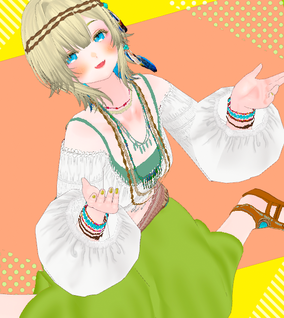 rushanaruu's tweet photo. 昨日に引き続きではありますが、#BiRDLAND_az 様の企画でいただいたトップスを使わせていただきました～
色々組み合わせて着られそうなんですよね～
重ね着もですけど軽く羽織るものもいけそう
plainのトップスなら色も若干変えられそうです
ありがとうございました～🙇　

#VRoidファッション https://t.co/pqWnYwmErM