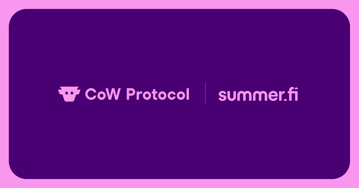 CoWSwap's tweet photo. No more swapping before you deposit. @summerfinance_'s earn vaults now let you deposit with any token and withdraw to any asset - powered by CoW Protocol.

See the price upfront, the conversion happens automatically, and your position is filled. Seamless in, seamless out.

Welcome to the herd, @summerfinance_! 🐮