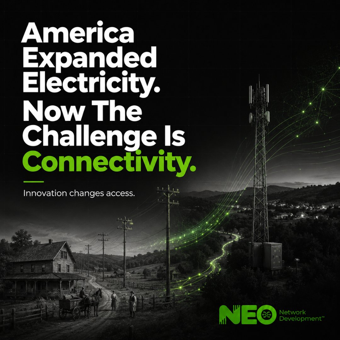 neo_network_dev's tweet photo. America solved the challenge of rural electrification.
Now it's time to solve the challenge of connectivity.
The technology already exists. The economics need to change.
#America250 #Broadband https://t.co/Wg3WkDCegJ