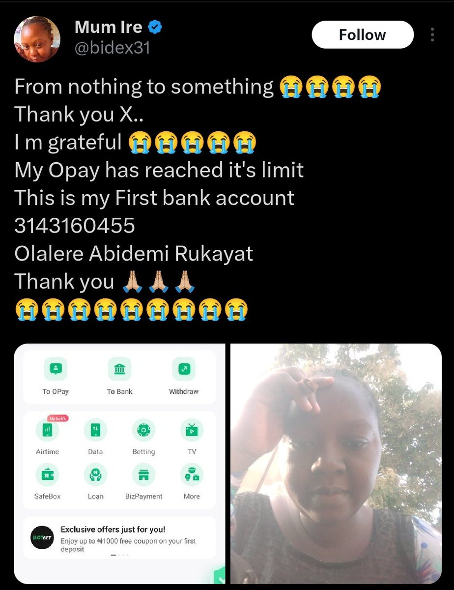 Eze_Wilberforce's tweet photo. This is why I always advise people to prepare for rainy days. Yesterday, this woman posted that she needed just ₦1,300 for transport to work.

People started sending money. Within hours, her Opay account hit its  limit.

She then posted a second bank account because the money coming in was too much for her opau account to handle.

Think about that for a moment.

The problem was no longer money. The problem became capacity.

Many of us are praying for a breakthrough, but have we built the capacity to handle it?

You're praying to travel abroad, yet you don't have a passport.

You're believing for opportunities, yet your documents are not ready.

You're asking God for clients, yet you don't have a system to serve them.

You're praying for investors, yet your business records are incomplete.

Sometimes the blessing arrives faster than expected. The question is: if it comes today, are you ready for it?

A lack of preparation can turn a miracle into a missed opportunity.

Don't just pray for increase. Build the capacity to receive it.
