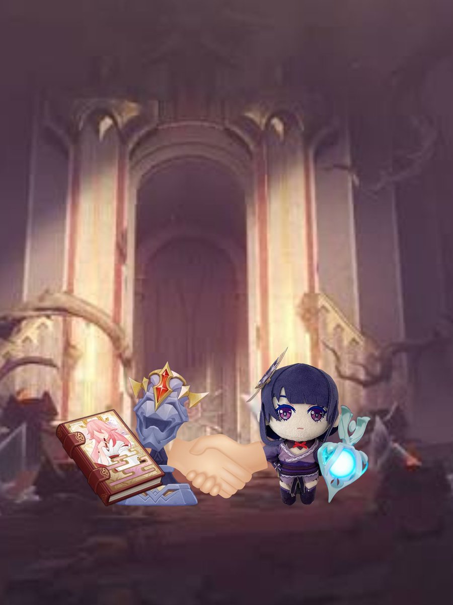CeofEinova's tweet photo. FACT: Hroptatyr offered Raiden Ei the ancient knowledge of Khaenri'ahn puppet making techniques in exchange of a copy of Pretty Please Kitsune Guuji (Special Edition)

Source: trust me https://t.co/tIOdDJPhae