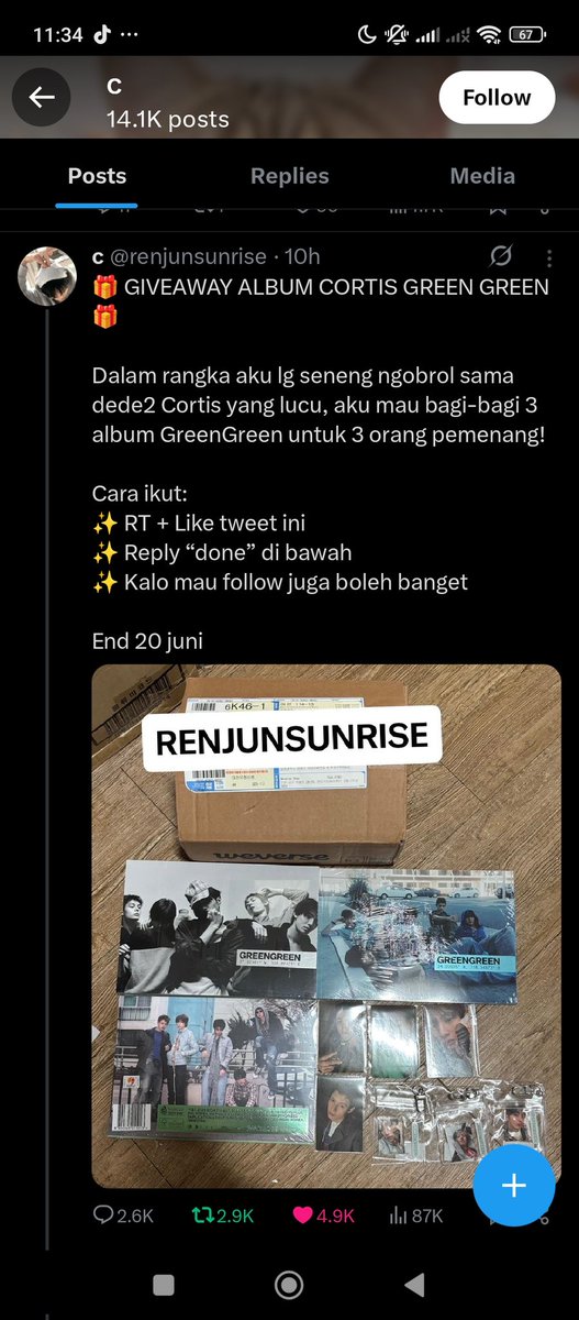 wonstargazing's tweet photo. @renjunsunrise DONEEE YA KAAAAA.. BISMILLAH AKU JADI SALAH SATU 3 ORANG ITUU, MAU BAWA CORTIS PULANG KE BOJONGG 🤳🏻🤳🏻 https://t.co/4BWeZZ4n43