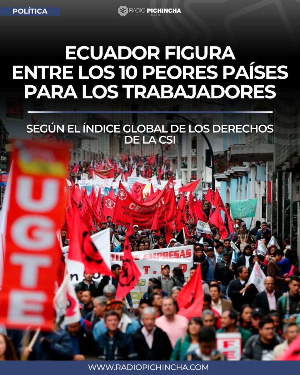 radio_pichincha's tweet photo. 🏛️#Política | La CSI sostiene que estos resultados responden a la persecución de líderes sindicales y al uso de nuevas tecnologías como mecanismos de control.
#LaRadioDeLasNoticias 
Los detalles⤵️
https://t.co/VzckprnxrB https://t.co/PIhTbXHbDm